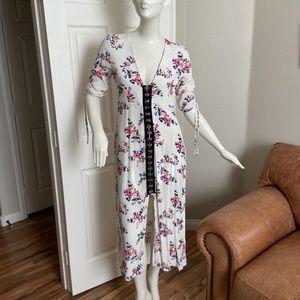 NWT Topshop white floral print midi dress Sz 6